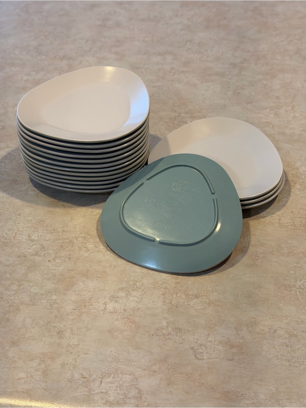 TWA 1960’s plastic flight snack plate lot